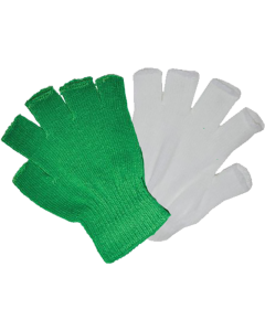 Groen witte handschoenen zonder vingers